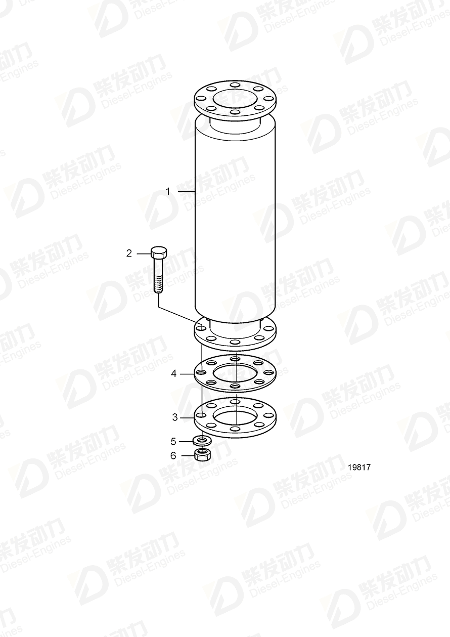 VOLVO Weld flange 846414 Drawing